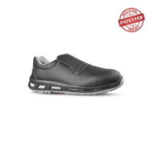 Scarpa bassa pelle s2 nera rifinitura bianca mod. NOIR