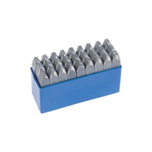 Punzoni alfabeto antinfortunistico mm 12 ovale set pz 27