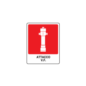 Cartello alluminio 25x31 "attacco V.F."