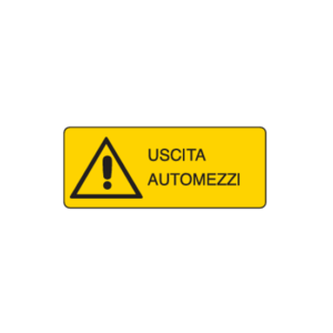 Cartello alluminio "uscita automezzi"