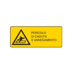 Cartello alluminio "pericolo di caduta e annegamento"