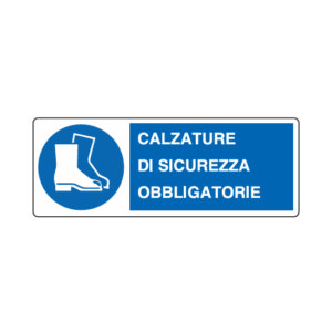 Cartello alluminio 12.5x35 "calzatura di sicurezza obbligatoria"