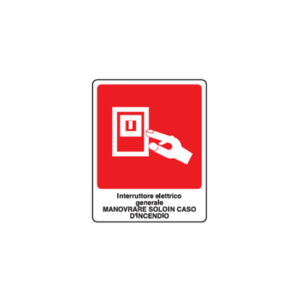 Cartello alluminio 25x31 "interruttore elettrico generale"
