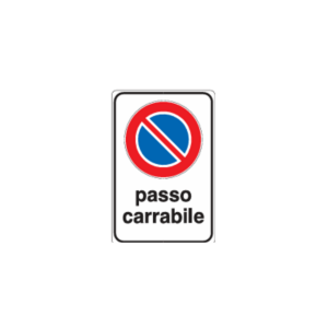 Cartello alluminio 40x60 "passo carrabile"
