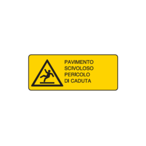 Cartello alluminio "pavimento scivoloso pericolo di caduta"