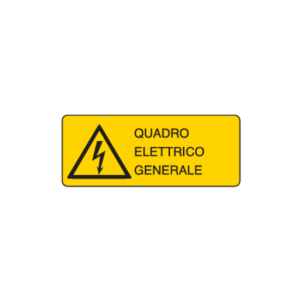 Cartello alluminio 12.5x 35 "quadro elettrico generale"