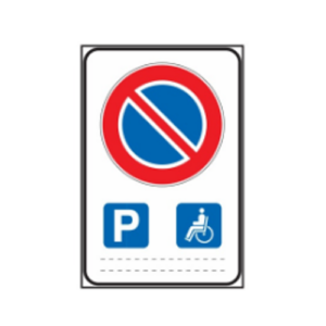 Targa lamiera  60x 40 "parcheggio riservato invalidi"