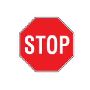 Targa lamiera ottagonale ø  60 "stop"