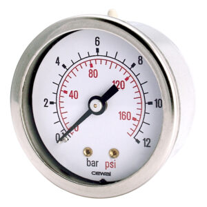 Manometro inox a molla bourdon attacco posteriore 1/4"  ø63