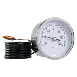 Termometro capillare con cassa acciaio inox da cruscotto sonda mt 1,5 ø60