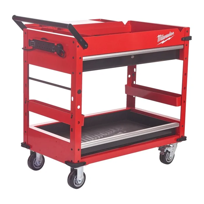 Carrello portautensili 2 ripiani con multipresa